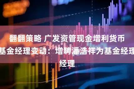 翻翻策略 广发资管现金增利货币基金经理变动：增聘潘浩祥为基金经理