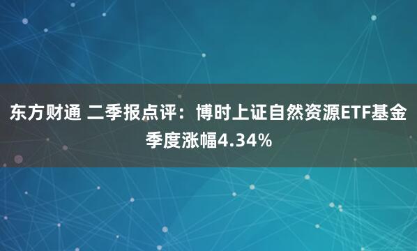 东方财通 二季报点评：博时上证自然资源ETF基金季度涨幅4.34%